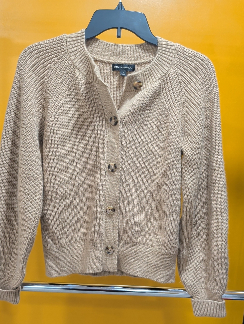 Banana Republic Women's Beige Button-Front Knit Cardigan